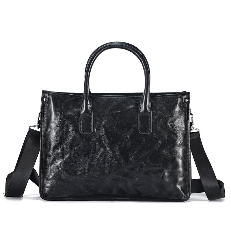 Genuine Leather Men's Messenger Bag Fashion Male Shoulder Bags Business Office Crossbody Handbag for 15.6" Laptop