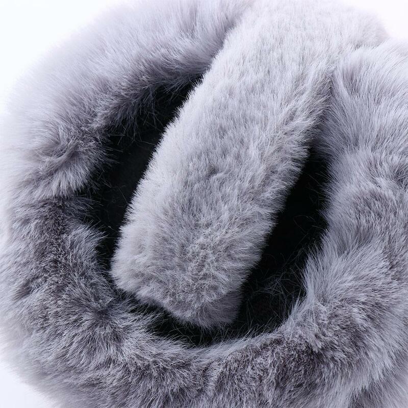 Zimowe miękki pluszowy ciepłe nauszniki damskie męskie modne jednolity kolor nauszniki składane zimne nauszniki na zewnątrz