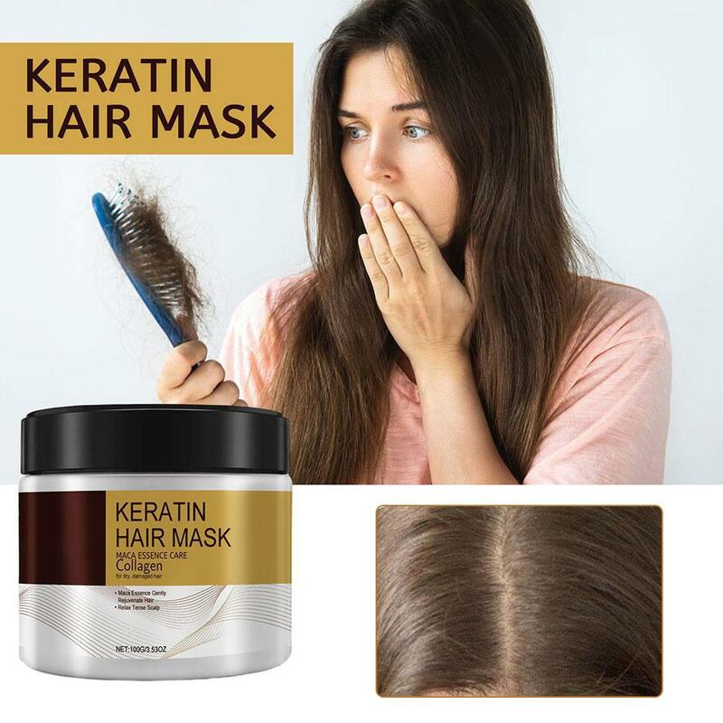 Moisturizing Hair Mask Nourishing Anti Hair Loss Keratin Damaged Dry Repair Split End Treatment Scalp Smoothing Frizzy Hair Care