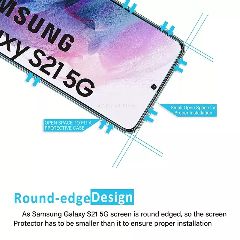 Samsung用強化ガラススクリーンプロテクター,Galaxy s22,s21,s23 ultra,s20,s10e,s8,s9,3個