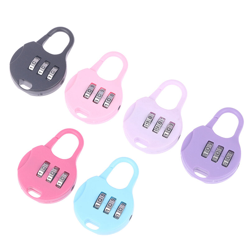 Color Mini Password Padlock Trolley Case Password Lock Student Dormitory Cabinet Password Lock Backpack Zipper Lock