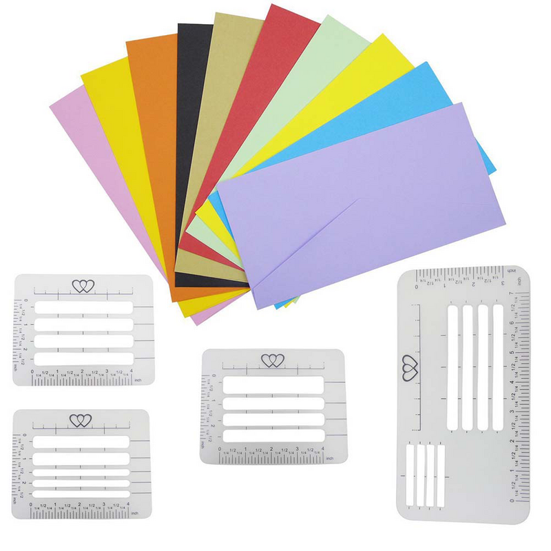 Modelos de cartas do guia do envelope, adequados para uma ampla gama de envelopes, modelos de cartões de pintura, 4 estilo, 4pcs