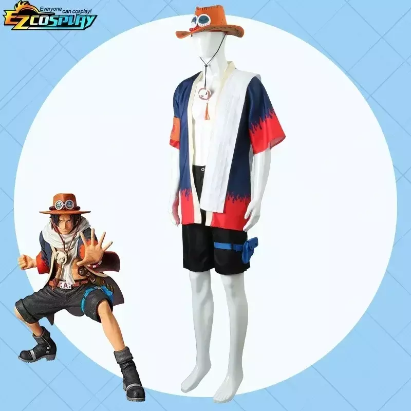 One Piece Portgas D. Ace Cosplay Costumes Anime Kimono Uniform Accessories Full Set Halloween Costumes For Man Women