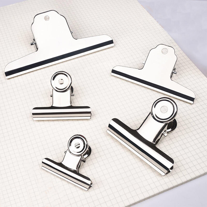 Stainless Steel Round Steel Clip Strong Multi-size Mountain Clip Metal Dovetail Clip Paper Clip Stationery