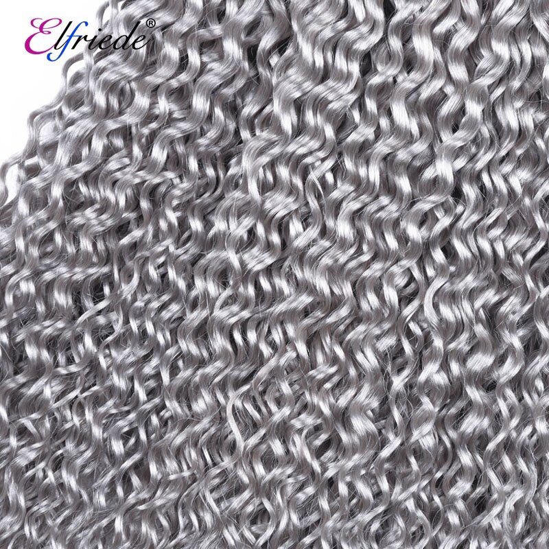 Elfriede Grey Kinky Krullend Voorgekleurde Remy Menselijk Haar Bundels 100% Human Hair Extensions 3/4 Bundels Deals Menselijk Haar Wefts Weeft