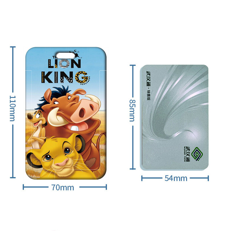เชือกเส้นเล็ก Lion King ที่ใส่บัตรประจำตัวน่ารักสายคล้องคอซิมบ้าที่ยึดป้ายโทรศัพท์มีสายคล้องคอที่หนีบแบบดึงกลับได้พวงกุญแจโยโย่ Lariat