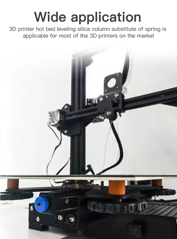 Creality resmi 4 buah pencetak silikon 3D Spacer padat suhu tinggi kolom meratakan tempat tidur panas untuk CR10 Ender3 bagian Priter 3d