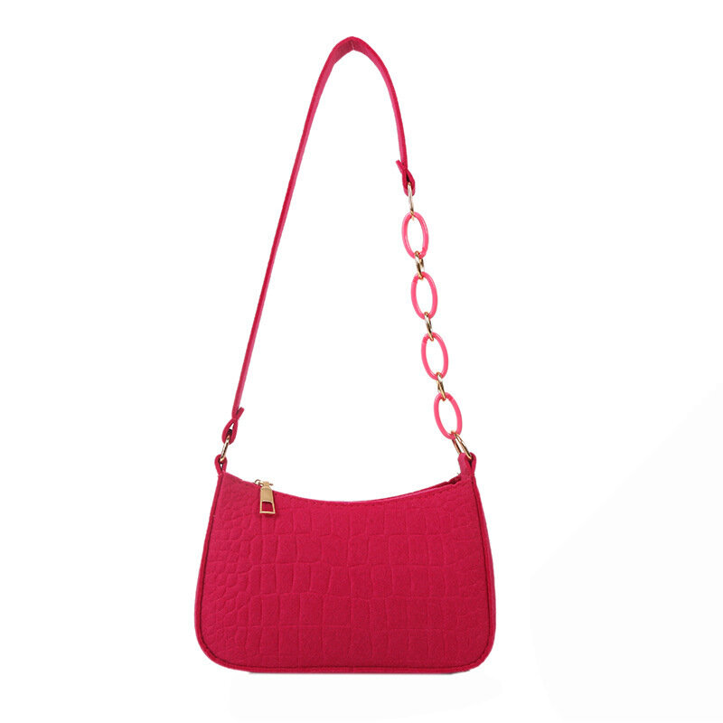 Tas bahu tekstur baru baru Crescent tas tangan sadel untuk wanita Messenger selempang mewah serbaguna kualitas tinggi
