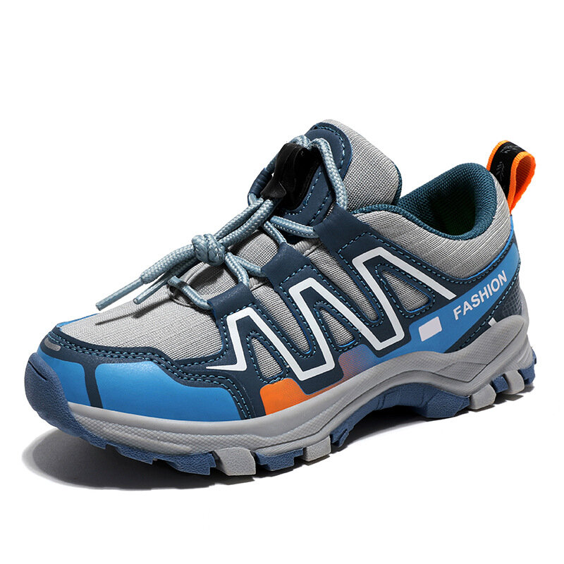 Sapatos de caminhada ao ar livre para meninos, calçados esportivos casuais cross-country, solas macias respiráveis antiderrapantes