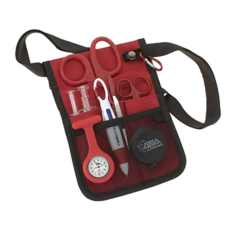 Marsupio da infermiera con supporto per nastro Multi scomparto borsa da cintura tascabile per attrezzi medici borsa Organizer per allattamento
