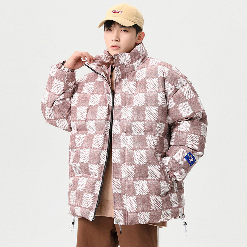 ผู้ชาย Hip Hop เสื้อ Parka Streetwear Oxford ลายสก๊อตกราฟิก Harajuku Cotton Padded Jacket Man 2022ฤดูหนาว Windbreaker Warm