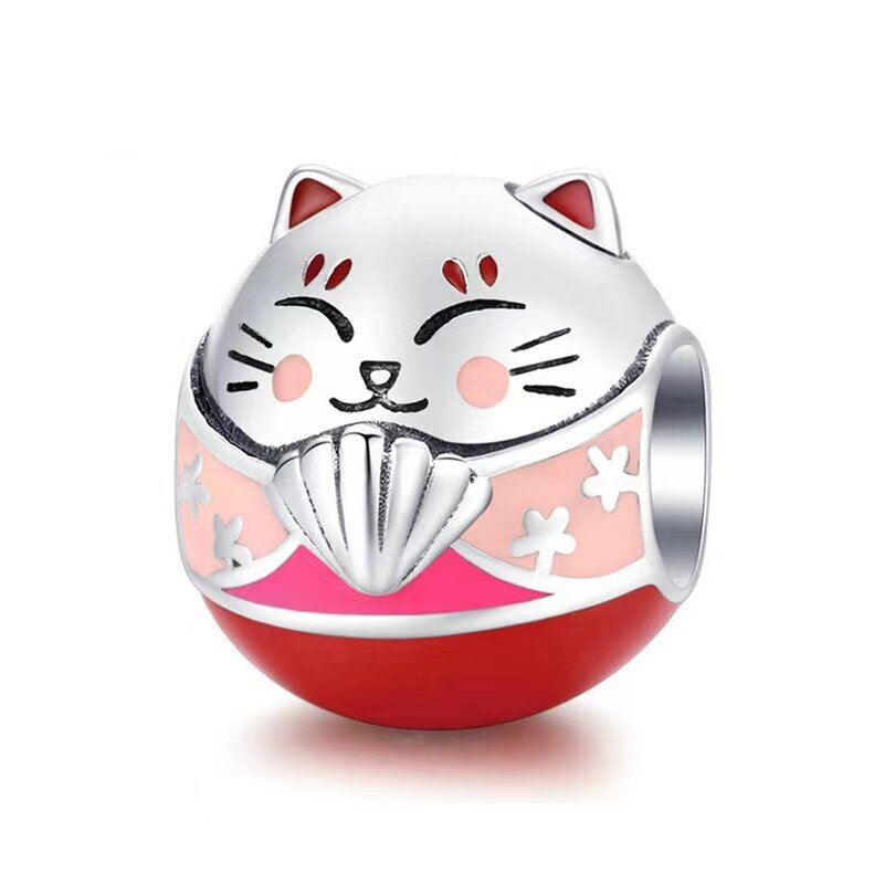 Pendentif perlé d'empreinte de chat de tournesol pour femme, moulin à vent, perles colorées, adapté au bracelet Pandora original, cadeau de luxe, nouveau