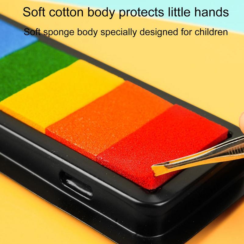 Ink Pads For Kids 7 Colors Soft Sponge Stamp Pads Multifunctional Safe Finger Painting Graffiti Ink Pad Easy Clean DIY Crafts