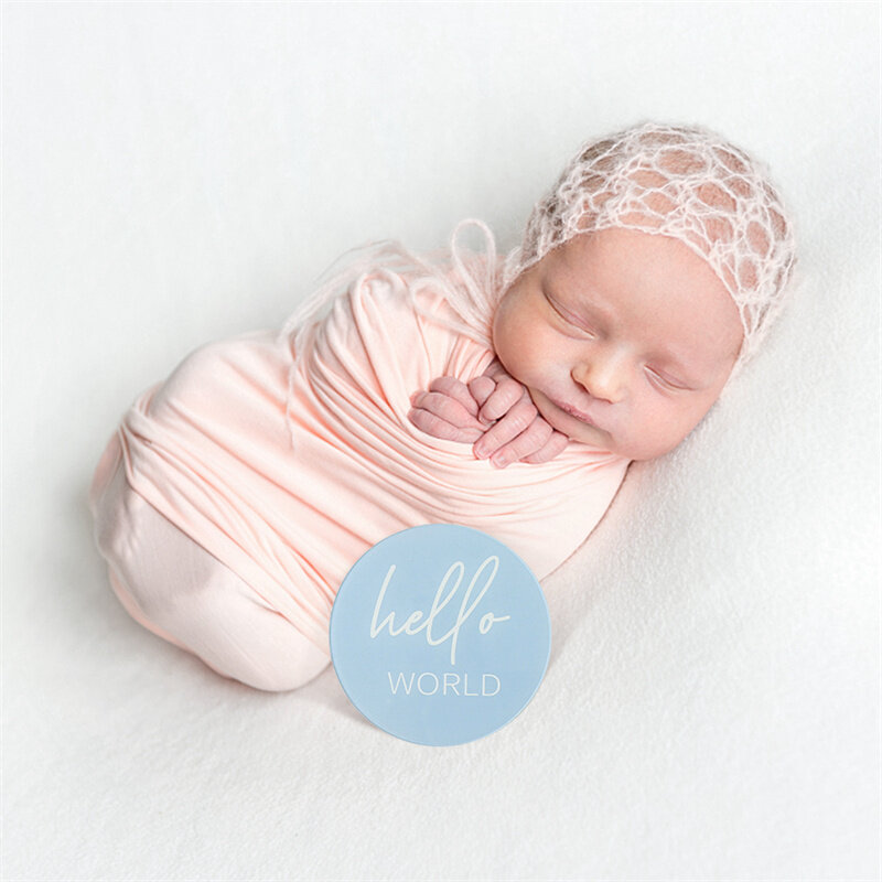 13 buah kartu peringatan bulanan nomor tonggak akrilik bayi untuk 0-12 bulan Aksesori alat peraga fotografi baru lahir hadiah kelahiran bayi