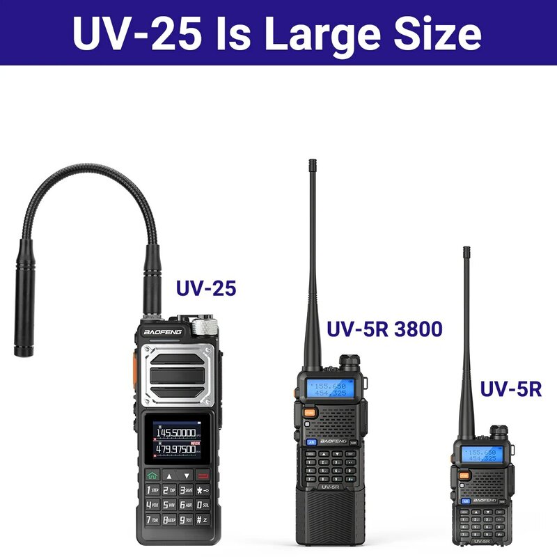 Baofeng-walkie-talkie UV 25 de alta potencia, tubo de ganso de largo alcance, frecuencia de copia inalámbrica tipo C, Radio bidireccional Ham K5
