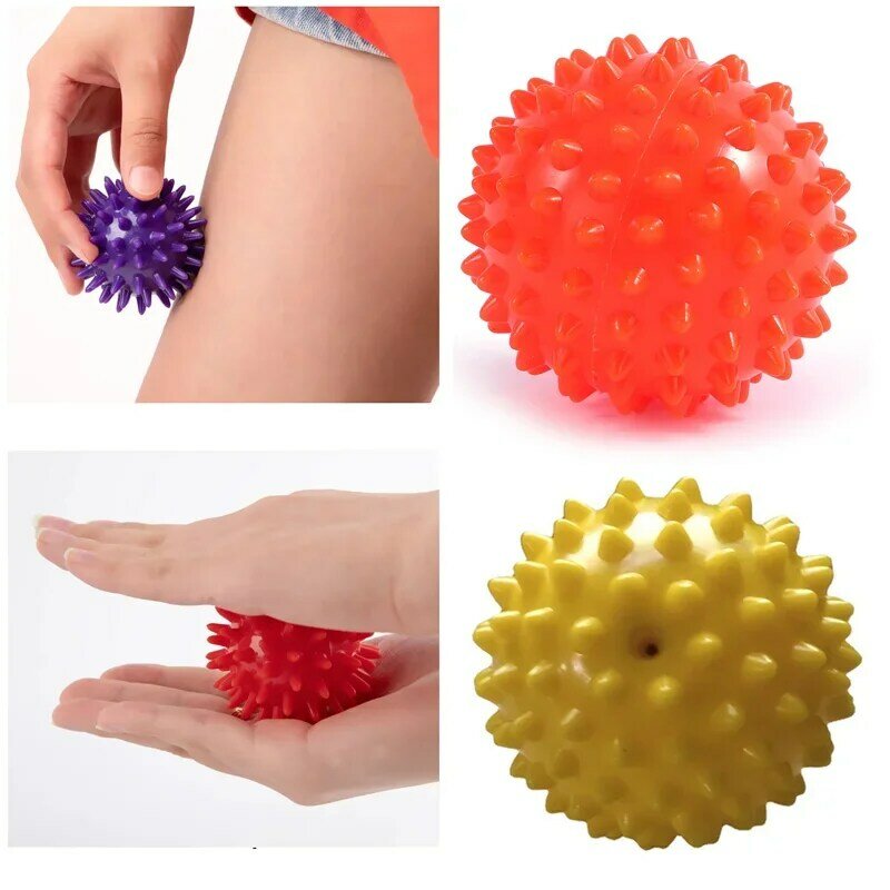 Bola de Yoga de PVC de 7,5 cm con puntas, Bola de masaje Unisex con puntos gatillo, para aliviar el dolor de manos y pies, relajación muscular