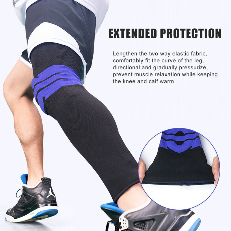 1 BH sarung kaki penuh pelindung lutut, lengan kompresi dengan bantalan Gel tempurung lutut & penstabil samping Untuk Arthritis, pereda nyeri sendi