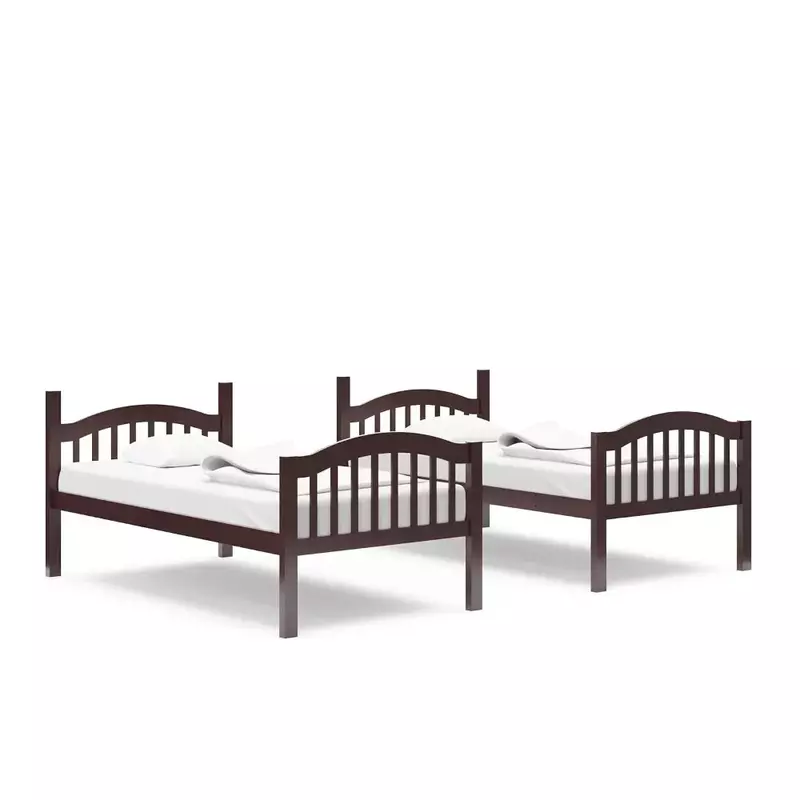 Espresso Twin-Over-Twin łóżko piętrowe przekształca się w 2 pojedyncze łóżka pojedyncze, wstawanie i opadanie w łóżku