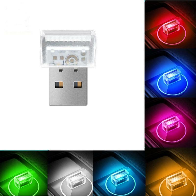 USB LED جو ضوء LED الداخلية مصباح USB سيارة أضواء صغيرة الداخلية المحيطة الإضاءة لغرفة النوم ليلة ضوء Led صغير