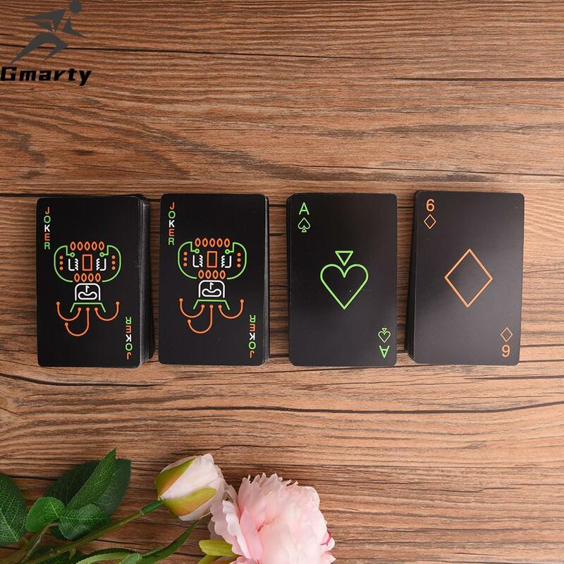 1 세트 검은 빛나는 카드 놀이 어두운 바 ktv noctilucent fluorescen 포커 카드 밤 컬렉션