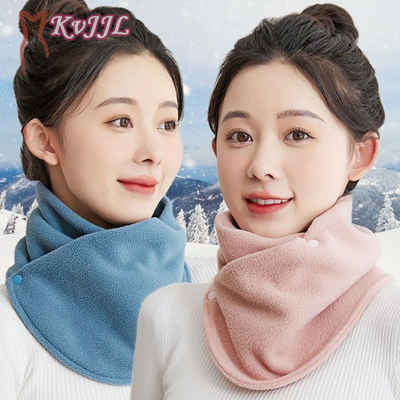 Winter Fleece Neck Scarf Thickened Warmth Autumn Neck Sleeve Scarf For Women's Scarves Plush Double Layer Neckerchief Scarf Ring