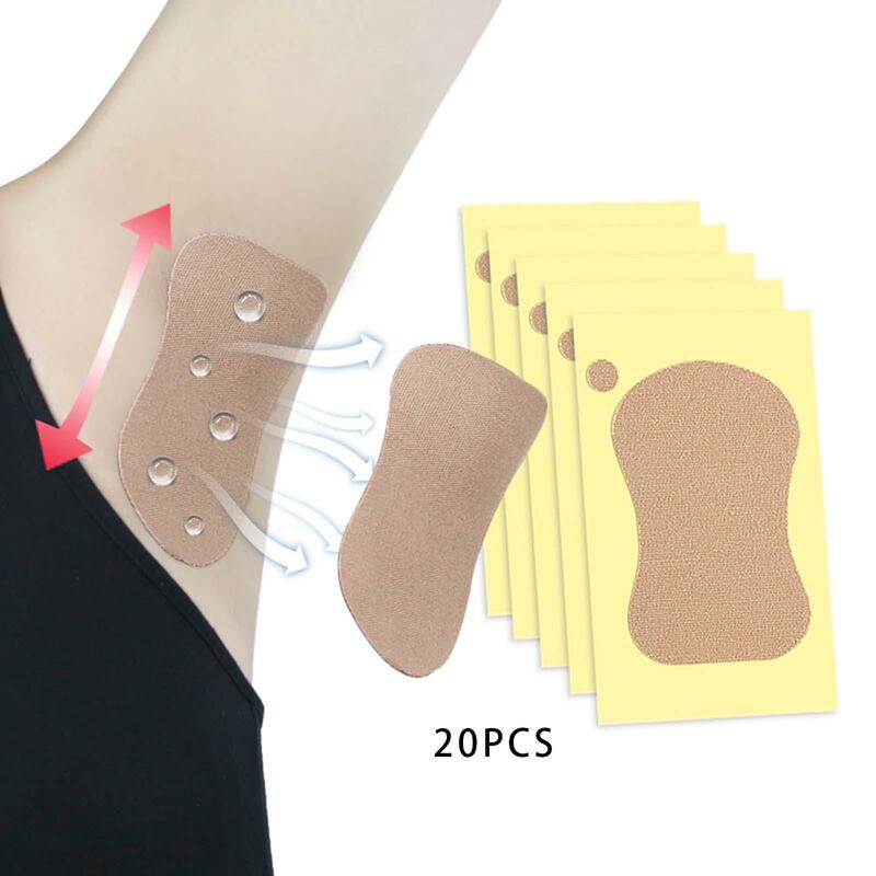 20 Pieces Underarm Sweat Pads Soft Self Adhesive Sweat Absorbing Unflavored Sweat Protector Pads Armpit Guards Absorbing Pads