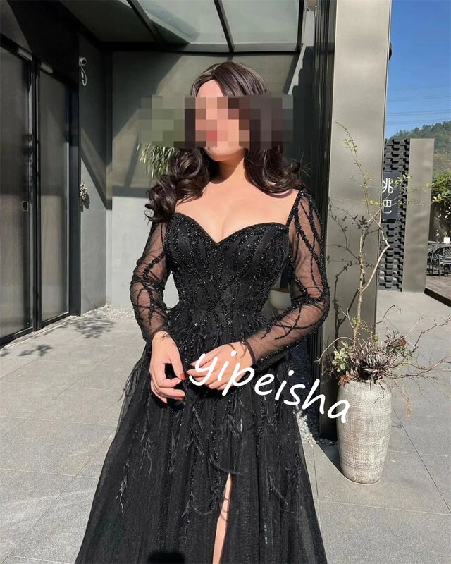 Ball Dress Evening Saudi Arabia Tulle Beading Celebrity Ball Gown Off-the-shoulder Bespoke Occasion Long Dresses