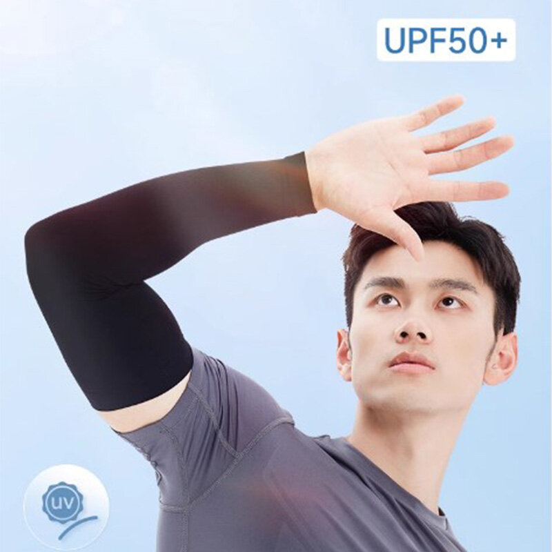 Nuovo 1 paio di maniche per la protezione solare estiva da uomo in seta di ghiaccio Plus Size protezione per il braccio guanti per la protezione dai raggi UV manicotti scaldamuscoli ad asciugatura rapida