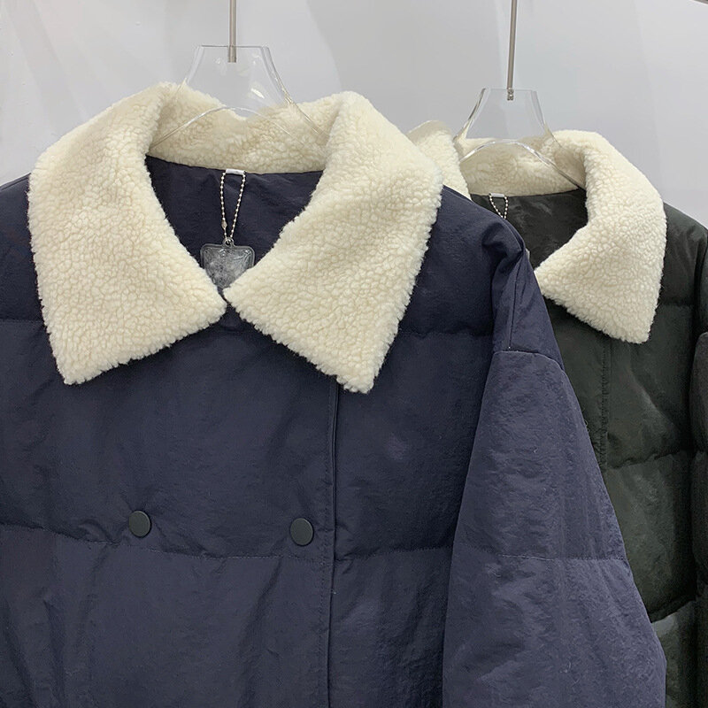 CECAN 2022 zima i jesień koreański styl luźny krój biały puch kaczy