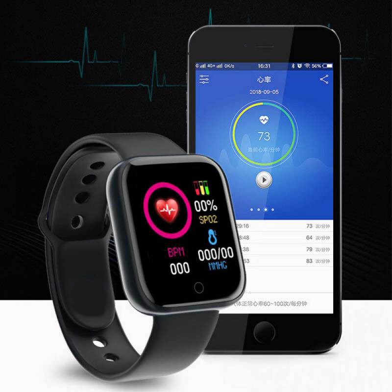 Многофункциональные Смарт-часы для мужчин и женщин, Bluetooth, подключенный телефон, музыка, фитнес-браслет, монитор сна Y68, Смарт-часы D20