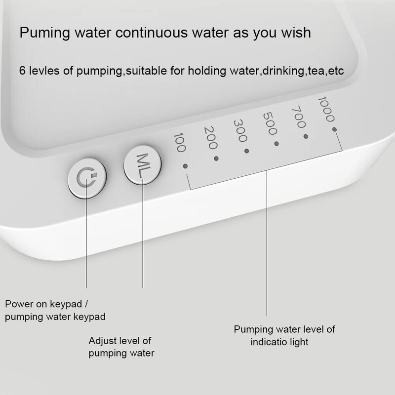 Dispenser pompa air elektrik otomatis T30, pompa galon air bisa diisi ulang dengan dudukan