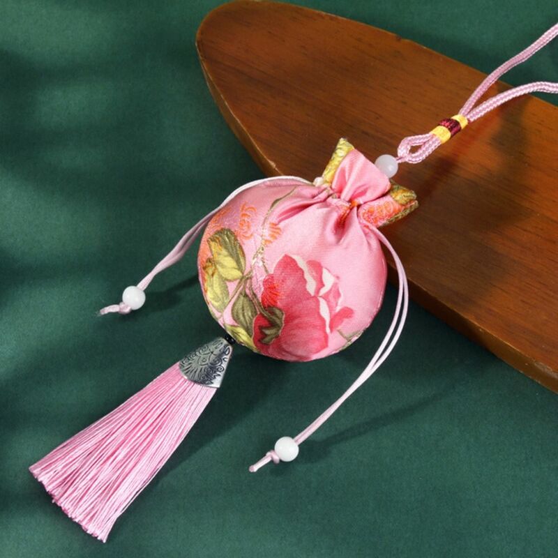 Regalo moda orecchino caso fiore modello nappa ornamenti per auto borsa gioielli retrò borsa da ricamo borsa portamonete bustina in stile cinese