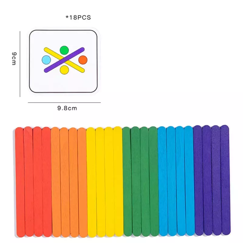 Kinder Regenbogen Stick denken Puzzle Holz DIY Eis Stick Puzzle Herausforderung Tischs piele Montessori Lernspiel zeug