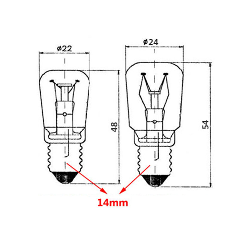 High Temperature 300 Degree E14 Oven Toaster Steam Light Bulb Cooker Hold Lamp 15W/25W 220V~230V LED Bulb Oven Light Bulb