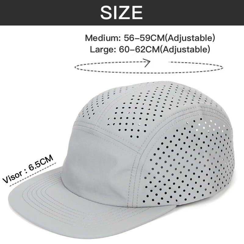 قبعة بيسبول للرجال قابلة للتنفس سريعة الجفاف ، مثقوبة ، خفيفة الوزن ، 5-Panel ، جري ، تخييم ، المشي لمسافات طويلة ، تدريب ، قبعة خارجية
