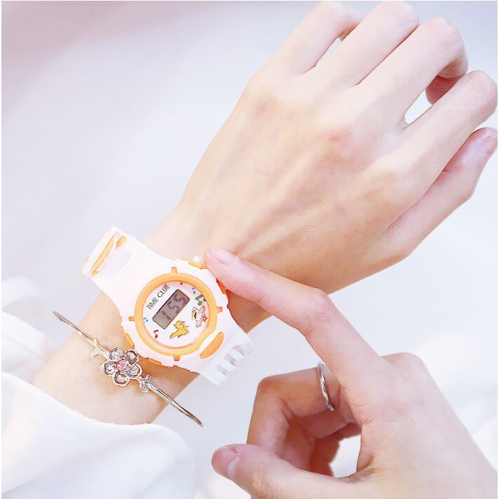 Модные милые женские электронные цифровые часы с силиконовым ремешком студенческие часы