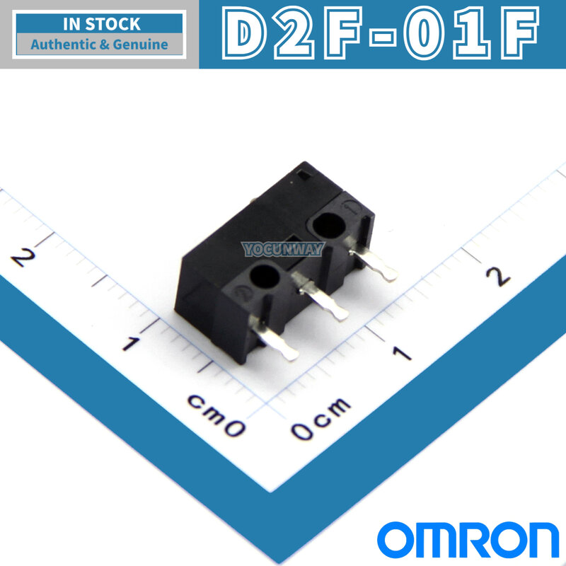 D2F-01F 정품 일본 OMRON 마이크로 스위치, 그레이 도트 리미트 스위치, 3 핀 마우스 단추, 도매, 10 개-100 개, 신제품