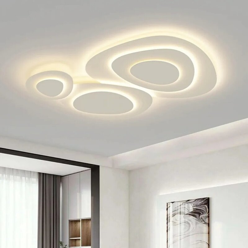 Modern and Simple White LED Ceiling Lamp Milk White Wind Living Room Dining Room Lamp Bedroom Kitchen Ceiling Lamp Indoor Lighti