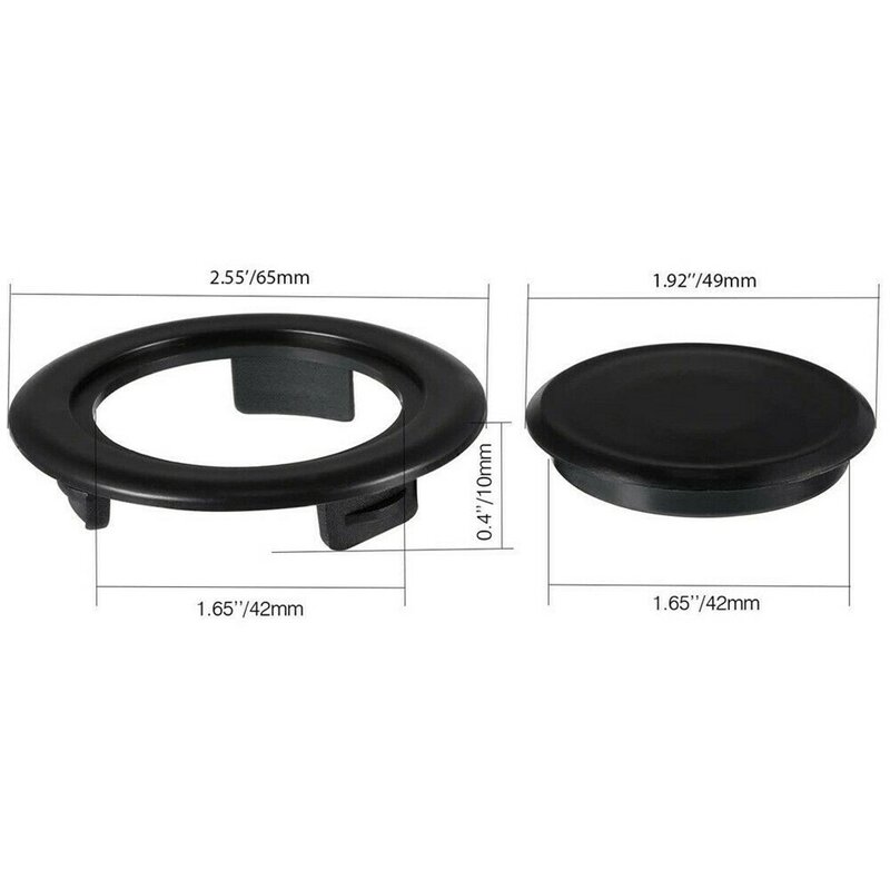 1 * topi + 1 * payung lubang cincin teras meja payung payung lubang cincin tutup Set Plug 2 inci plastik hitam untuk teras furnitur✅