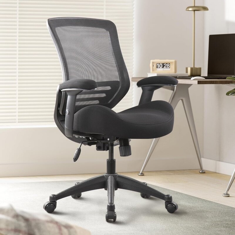 Ergonomiczne krzesło biurowe o udźwigu 400 funtów z super miękkimi regulowanymi ramionami, siedziskiem z pianki formowanej i podparciem lędźwiowym Krzesło biurowe do domowego biura