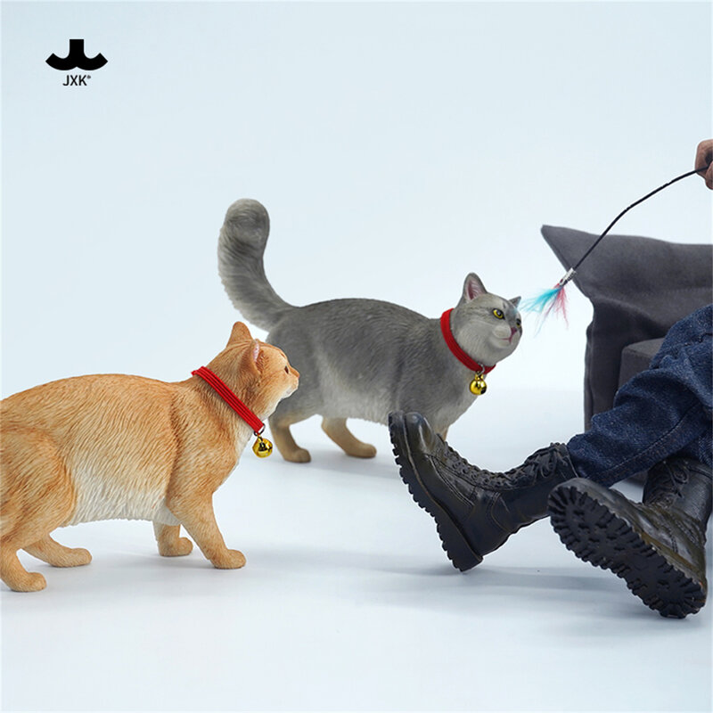 JXK 1/6 Somali Cat Model Funny Animal Realistic Scene Desk Decoration Accessory Adults Birthday Gift Toy