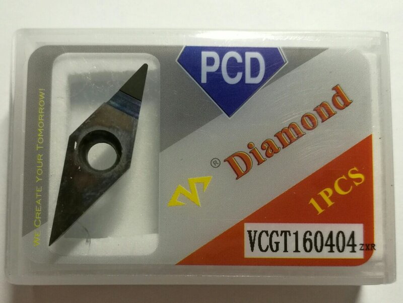 CNC PCD insertar cuchilla acero duro VCGT160404