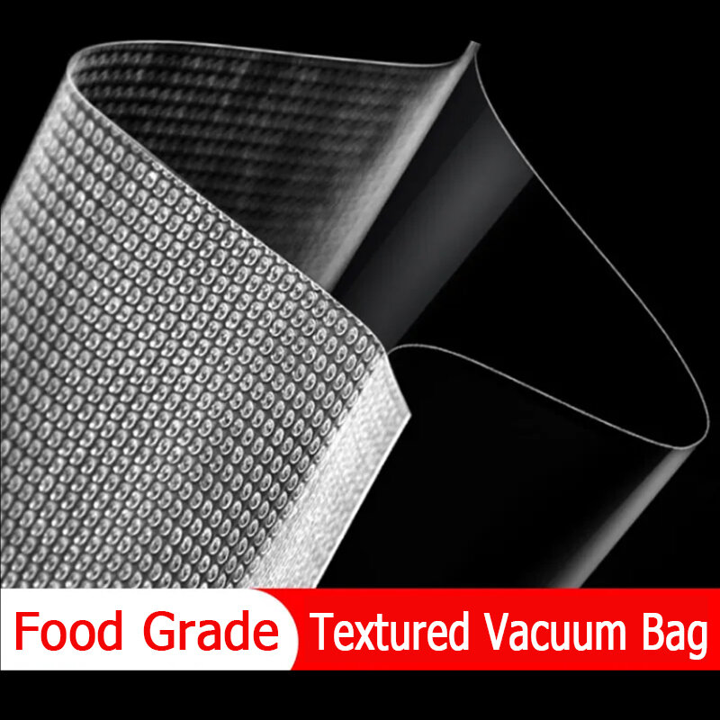 100 pces 16x24cm saco de armazenamento a vácuo saco de armazenamento de plástico texturizado para a máquina de selagem a vácuo para o pacote de alimentos saver packer selo sacos