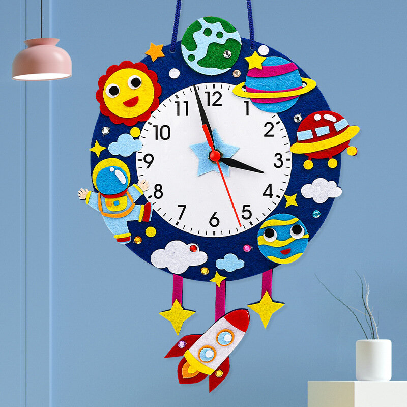 Zegar z motywem kreskówek dzieci ręcznie robione zegary materiały zabawkowe do przedszkola zrozumienie czasu pomoce nauczycielskie