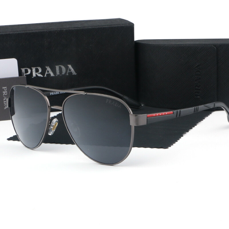2024 Classics Fashion Luxury Brand Sunglasses Men Sun Glasses Women Metal Frame Black Lens Eyewear Driving Goggles UV400 T04