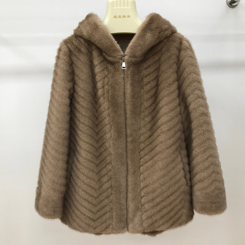 2023 High-end Imitation Fur Winter Fashion Imitation Mink Fur Jacket