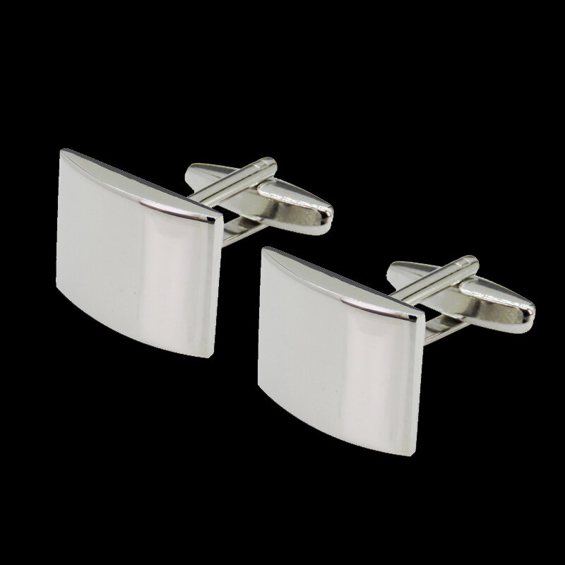 High Quality Men's French Shirt Cufflinks Copper Silvery Rectangle Cuffs Button Wedding Suit Accessories Jewelry Gifts