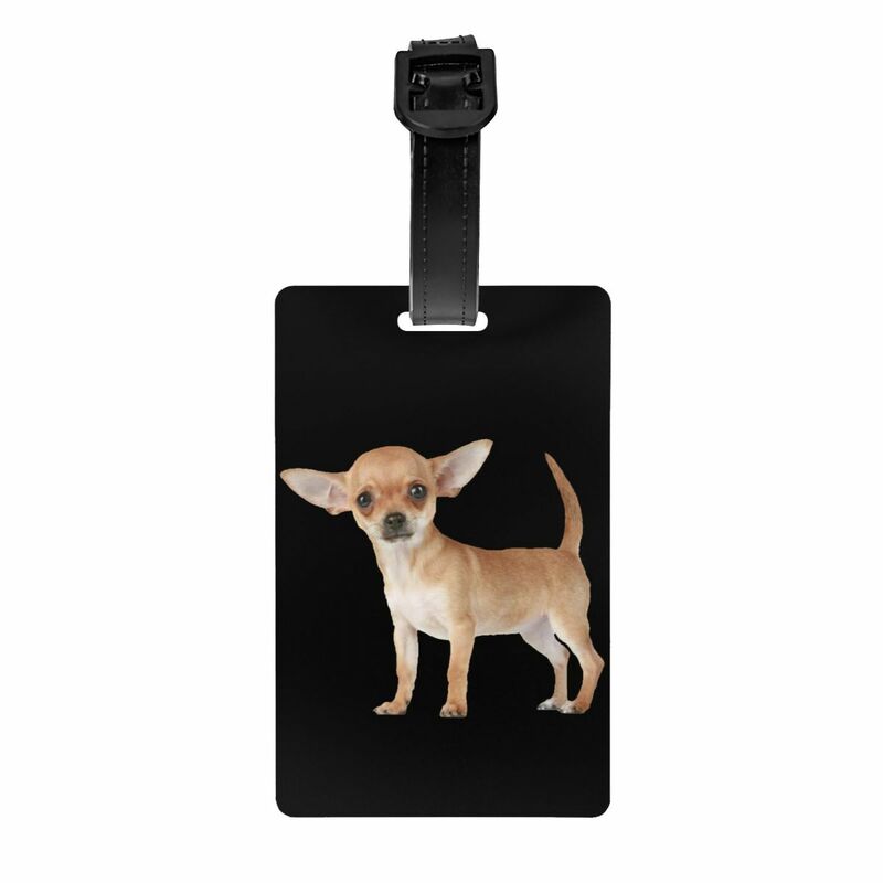 Etichetta per bagagli personalizzata per cani Chihuahua protezione per la Privacy etichette per bagagli etichette per borse da viaggio valigia
