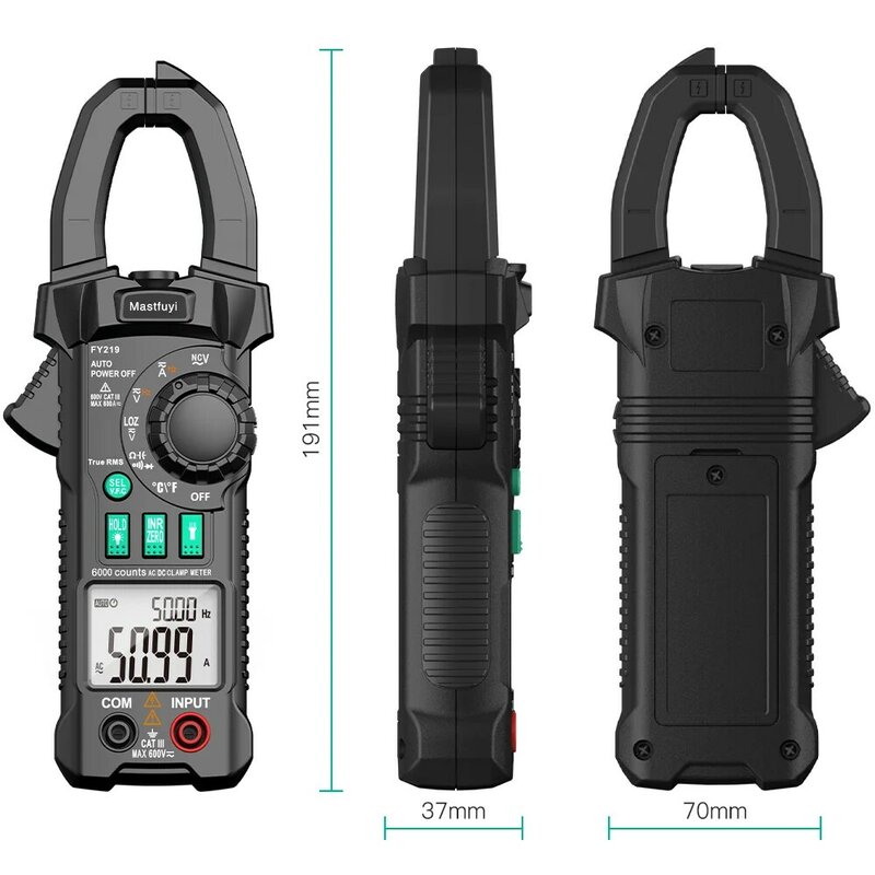 MASTFUYI AC DC Digital Clamp Meter Auto Rang Multimetro True RMS Smart pinza amperometro tensione di corrente ad alta precisione Multimetro