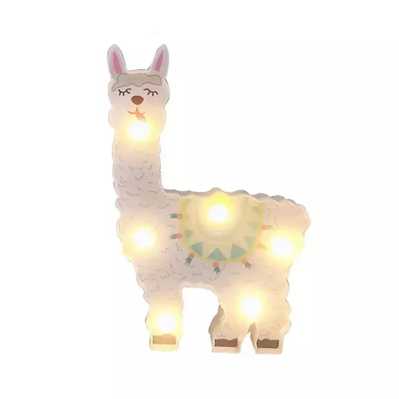 Alpaca Shape Party Decoration 3D Lamp LED Night Light for home decor bedroom Table LED Light Kids birthday Baby Shower Light